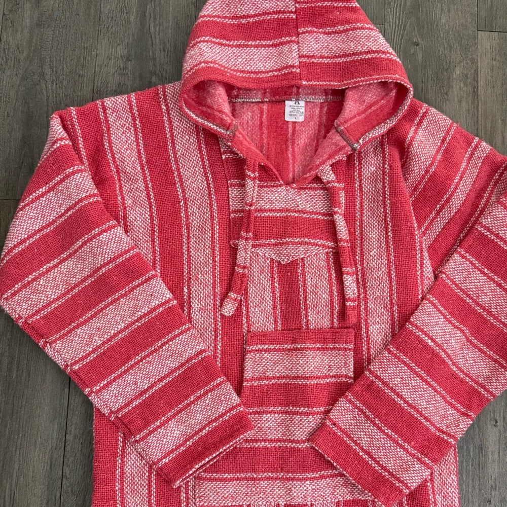Pink Striped Baja Hoodie